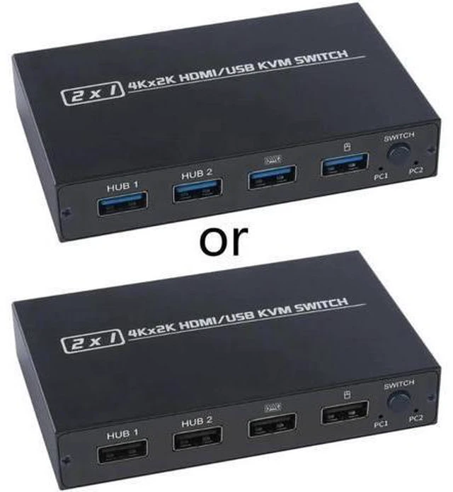 Alt view image 3 of 6 - Switch HDMI-compatible/USB Support 2Kx4K 2 Hosts Share 1 Monitor/Keyboard& Mouse