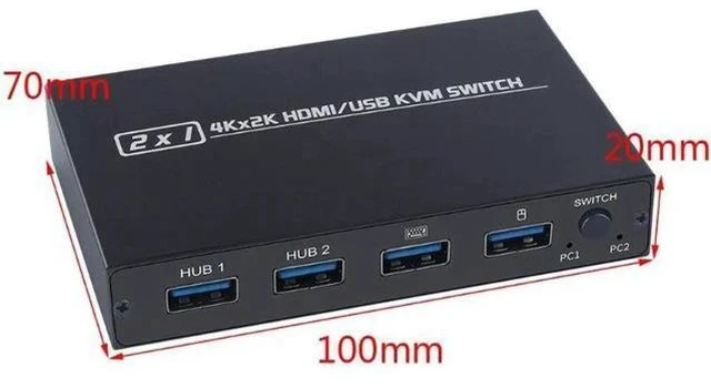 Alt view image 5 of 6 - Switch HDMI-compatible/USB Support 2Kx4K 2 Hosts Share 1 Monitor/Keyboard& Mouse