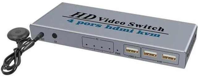 Alt view image 2 of 7 - 4 Ports HDMI KVM Switch 4 IN 1 Out HDMI Switcher Splitter for Sharing Monitor Ke
