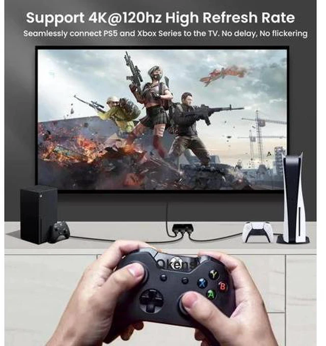 Alt view image 2 of 6 - 8K HDMI Switch 8k60hz 4K@120Hz Switcher 2 in 1 Out Bi-Direction Switch 1080p@240