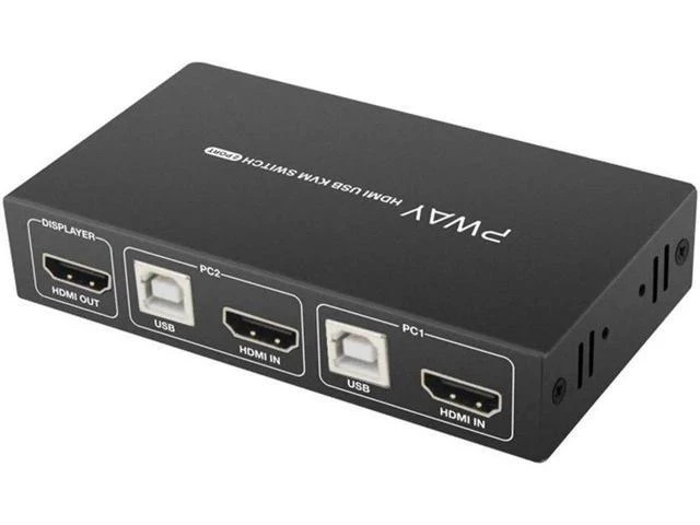 Alt view image 3 of 6 - 2 Computers 4K Kvm Hdmi Switches 2 Monitor and Usb 2.0 Switcher 2 in 1 out Switc