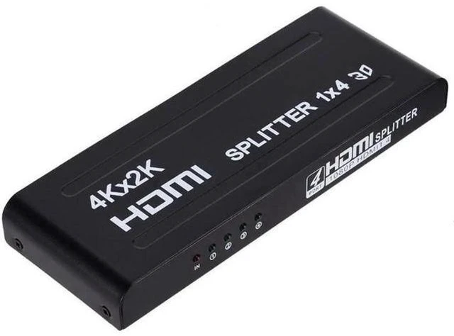 Main image of HDMI Splitter 1X4 1 in 4 out 4 Port 1080P 3D 4KX2K Duplicator Amplifier Switcher