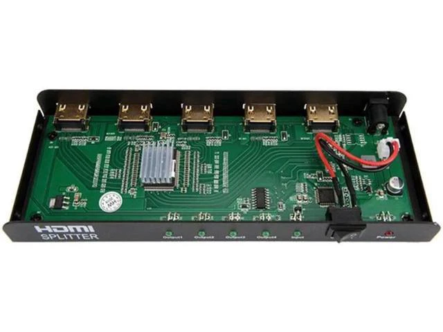 Alt view image 5 of 6 - HDMI Splitter 1X4 1 in 4 out 4 Port 1080P 3D 4KX2K Duplicator Amplifier Switcher