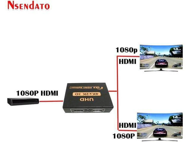 Alt view image 4 of 6 - 1 In 2 Out UHD HDMI 1.4 Adapter Splitter 1X2 4Kx2K 30Hz HDMI1.4 Switcher Convert
