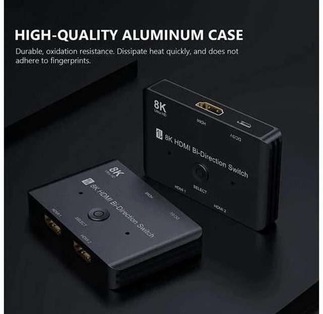 Alt view image 5 of 6 - HDMI-compatible 2.1 Switch Ultra HD 8K@60Hz 4K@120Hz 48Gbps HDR Bi-Directional S
