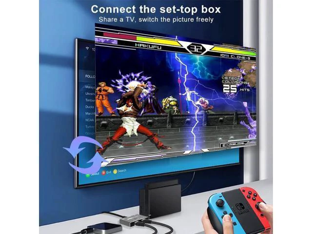 Alt view image 2 of 6 - 8K HDMI-compatible 2.1 Directional Switch Ultra High Speed 48Gbps HD 8K@60Hz 4K@