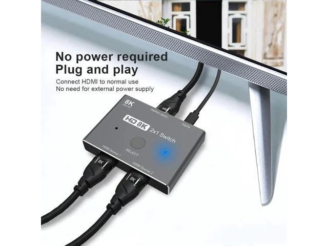Alt view image 6 of 6 - 8K HDMI-compatible 2.1 Directional Switch Ultra High Speed 48Gbps HD 8K@60Hz 4K@