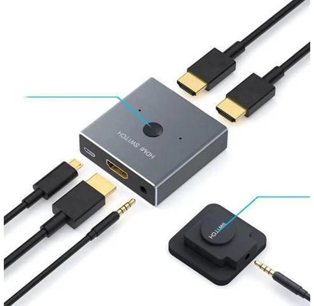 Main image of Switch Adapter Spliter HDMI Switcher 1x2 Mini 1 IN 2 OUT Wire Control HD 2.0 4K