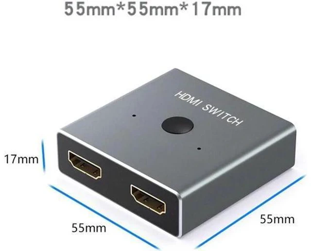 Alt view image 4 of 6 - Switch Adapter Spliter HDMI Switcher 1x2 Mini 1 IN 2 OUT Wire Control HD 2.0 4K