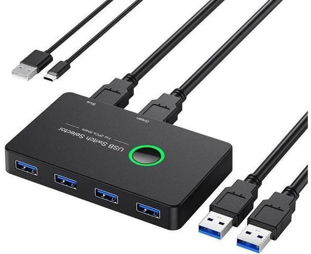 Main image of HDMI-Compatible USB KVM Switch Connector USB 3.0 Switcher 2 PC Sharing 4 Device