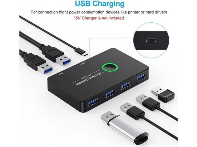 Alt view image 4 of 6 - HDMI-Compatible USB KVM Switch Connector USB 3.0 Switcher 2 PC Sharing 4 Device