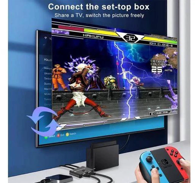 Alt view image 3 of 6 - HD 2.1 HDMI-compatible Bi-Directional Switch Splitter 8K@60Hz 4K@120Hz 1 In 2Out