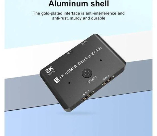 Alt view image 4 of 6 - HD 2.1 HDMI-compatible Bi-Directional Switch Splitter 8K@60Hz 4K@120Hz 1 In 2Out