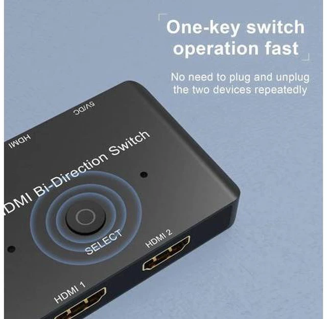 Alt view image 6 of 6 - HD 2.1 HDMI-compatible Bi-Directional Switch Splitter 8K@60Hz 4K@120Hz 1 In 2Out