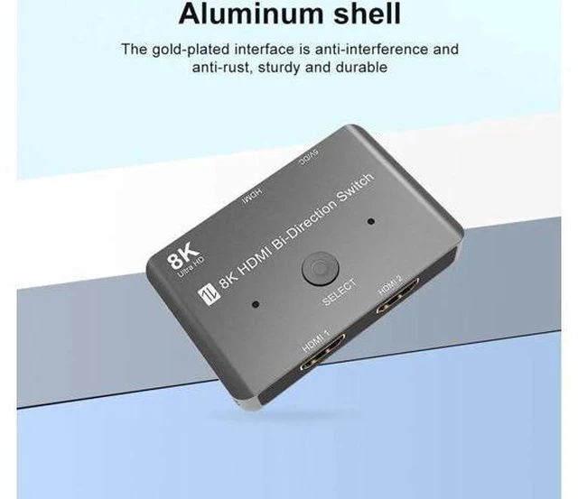 Alt view image 5 of 6 - HDMI-compatible 8K HD 2.1 Bi-Directional Switch 8K@60Hz 4K@120Hz 1in 2 out 2in 1