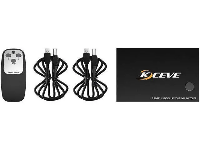 Alt view image 4 of 6 - 2 In 1 Out DP KVM Switch USB PC Dual Monitor HDMI-Compatible Switcher 4K 60Hz Di