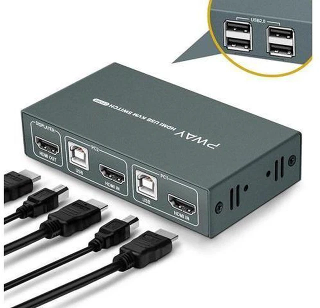Alt view image 3 of 6 - KVM Switch Support 4K 3D USB Switcher for Xiaomi Mi Box Keyboard Mouse Sharing D