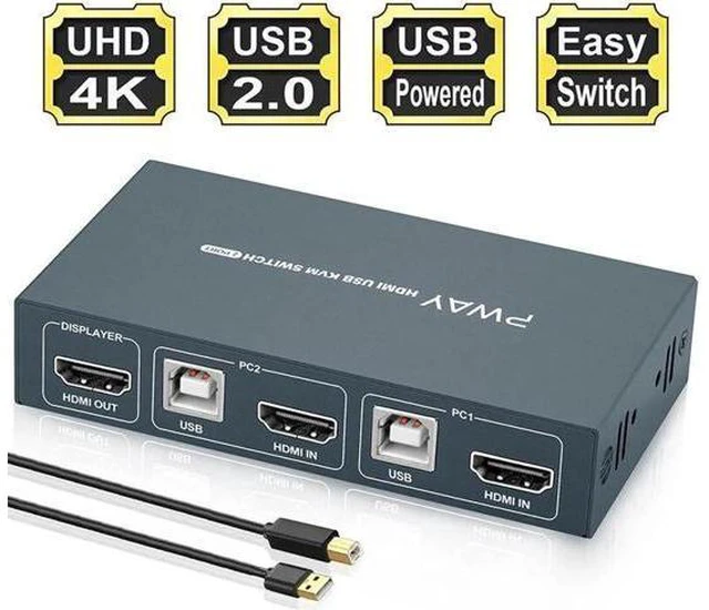 Alt view image 6 of 6 - KVM Switch Support 4K 3D USB Switcher for Xiaomi Mi Box Keyboard Mouse Sharing D