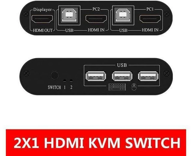 Main image of 4K High Definition HDMI KVM Switch 2-Port USB Manual Switcher Box Keyboard Mouse