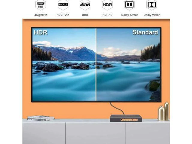 Alt view image 7 of 7 - 5 Port HDMI Switch, 4K @60Hz HDMI Switch with Remote Support HDR10, Dolby Vision