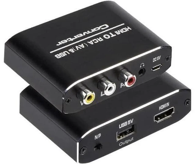 Main image of HDMI to RCA Converter, 1080P HDMI to AV 3RCA CVBs Composite Video 3.5mm Aux Audi
