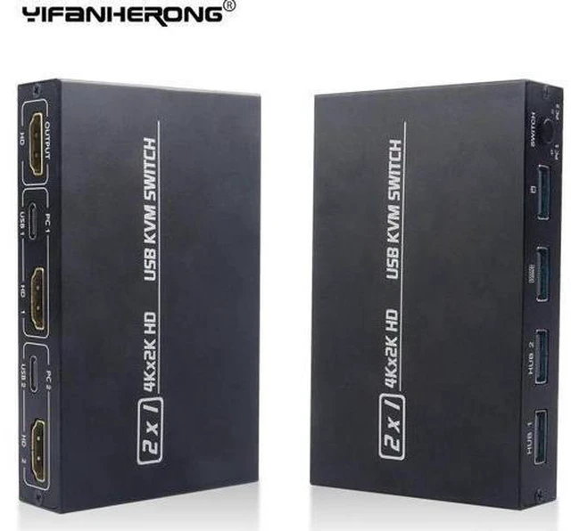 Main image of 4K HDMI-compatible KVM Switch 2 Port for Keyboard And Mouse Adaptive HDCP Printe