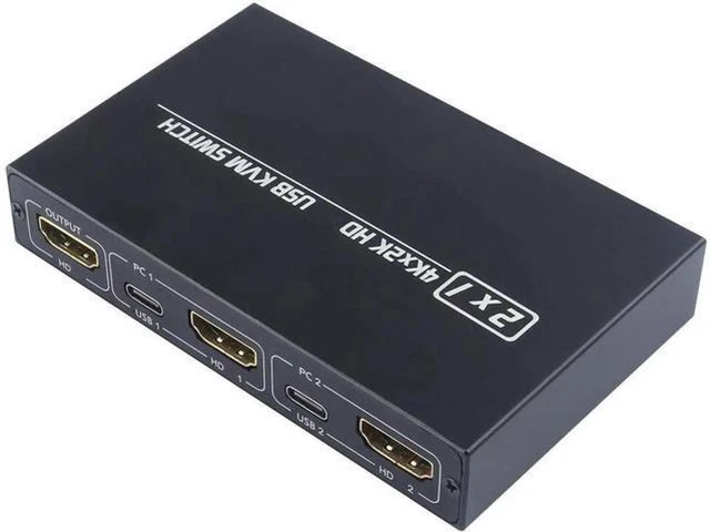 Main image of HDMI-compatible 2 Port Box 4K KVM Shared Keyboard And Mouse Adapter Plug and pla