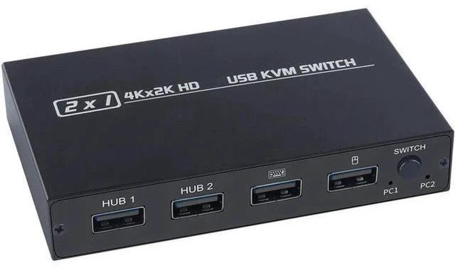 Alt view image 2 of 6 - HDMI-compatible 2 Port Box 4K KVM Shared Keyboard And Mouse Adapter Plug and pla