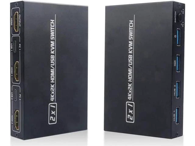Alt view image 6 of 7 - 4K@30HZ USB HDMI KVM Switcher USB 2.0 Switch Splitter For 2 PC Sharing 4 Keyboar