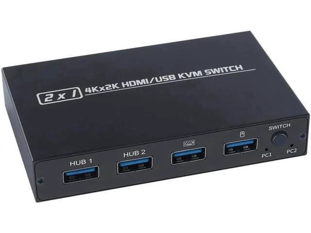 Alt view image 7 of 7 - 4K@30HZ USB HDMI KVM Switcher USB 2.0 Switch Splitter For 2 PC Sharing 4 Keyboar