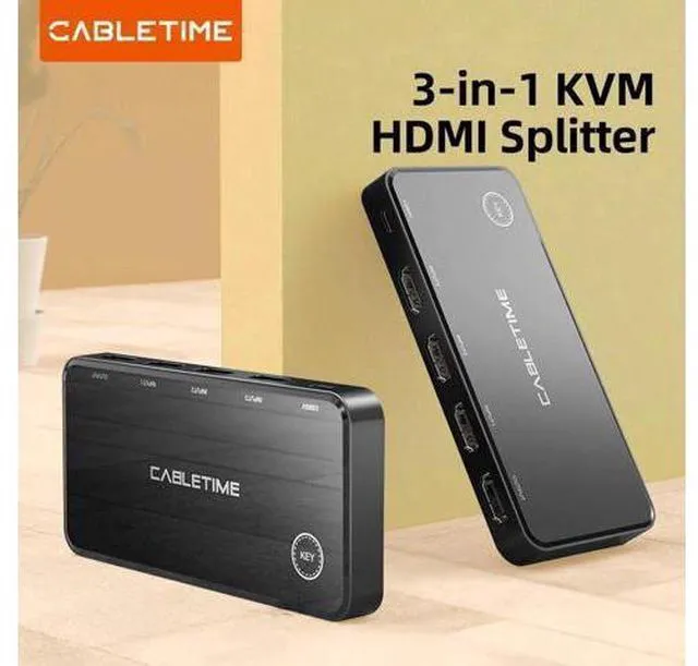 Main image of KVM HDMI Splitter 3 in 1 4K 60Hz HDR Switch Button No Delay for HDTV Monitor Lap