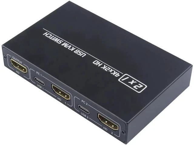 Alt view image 4 of 6 - 4KX2K KVM Switch Splitter for Shared Monitor Keyboard Mouse HDMI-compatible 2Por