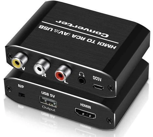 Main image of HDMI to RCA Converter, Aluminum 1080P HDMI to AV 3RCA CVBS Composite Adapter wit