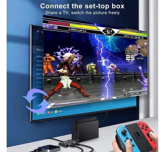 Alt view image 5 of 5 - HDMI-compatible 2.1 2 in 1 out Ultra speed 48Gbps 8K@60Hz 4K@120Hz Switch adapte