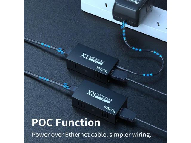 Alt view image 4 of 6 - TLT-TECH HDMI-Compatible Over Cat5/6 Extender up to 164ft (50m) 1080P@60Hz Suppo