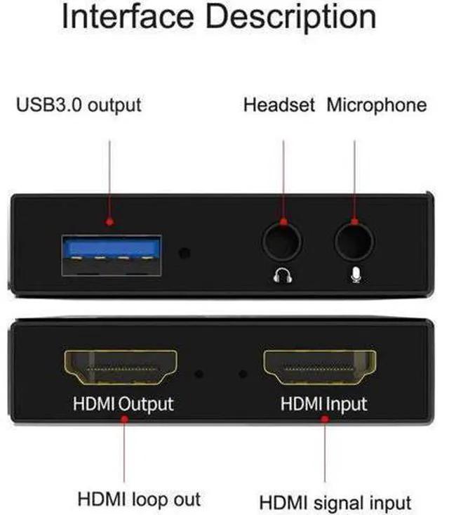 Alt view image 4 of 7 - 4K HDMI Video Capture Card USB3.0 1080p 60Hz Capture Card Screen Dongle Game Str