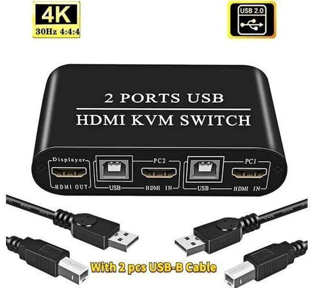 Main image of Switch HDMI 2 Port Box 4K@30Hz & 3D & 1080P Supported, No Power Adapter Required
