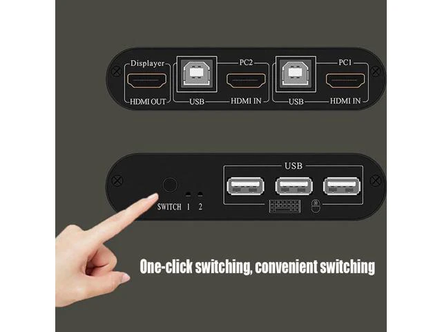 Alt view image 4 of 6 - Switch HDMI 2 Port Box 4K@30Hz & 3D & 1080P Supported, No Power Adapter Required