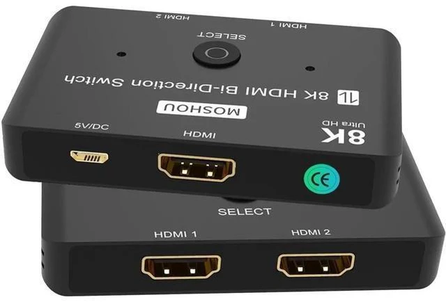 Alt view image 3 of 5 - 8K Bi-Direction HDMI 2.1 Splitter Switch 2 in1 Out / 1 in 2 out 4K@120Hz Ultra H
