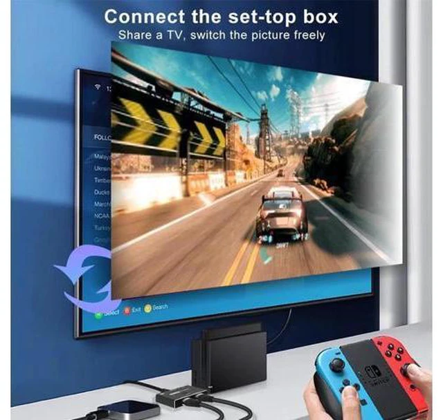 Alt view image 4 of 5 - 8K Bi-Direction HDMI 2.1 Splitter Switch 2 in1 Out / 1 in 2 out 4K@120Hz Ultra H