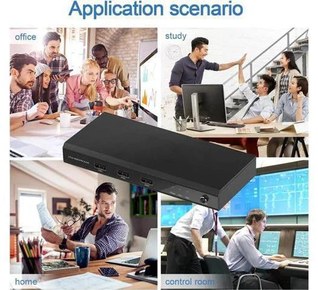 Alt view image 2 of 6 - KVM switch 3 USB 2.0 HDMI-compatible 4K 30Hz Splitter Printer Mouse Keyboard Sha