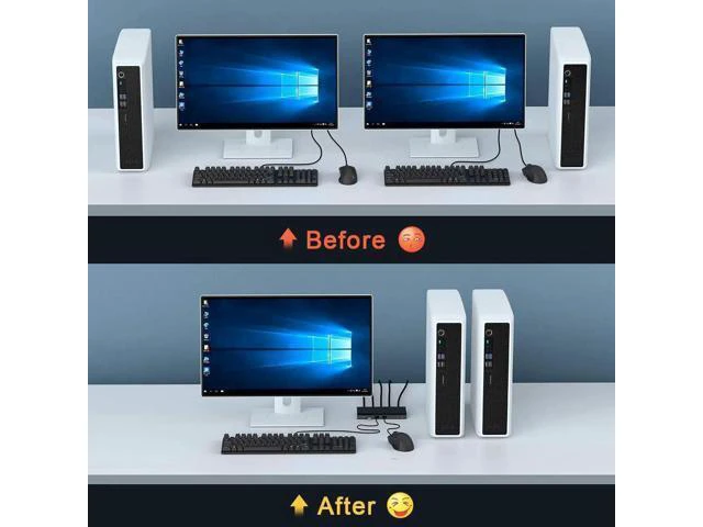 Alt view image 3 of 6 - KVM switch 3 USB 2.0 HDMI-compatible 4K 30Hz Splitter Printer Mouse Keyboard Sha