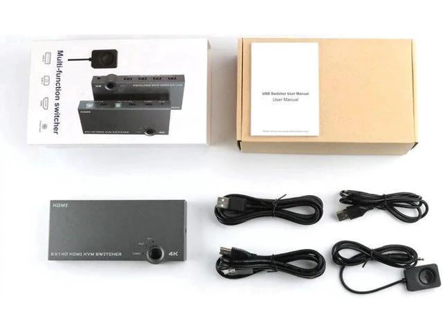 Alt view image 5 of 6 - 2 In 1 Out 4K 60Hz KVM HDMI Switch USB Swltch Splitter Box HUB Support Free Swit