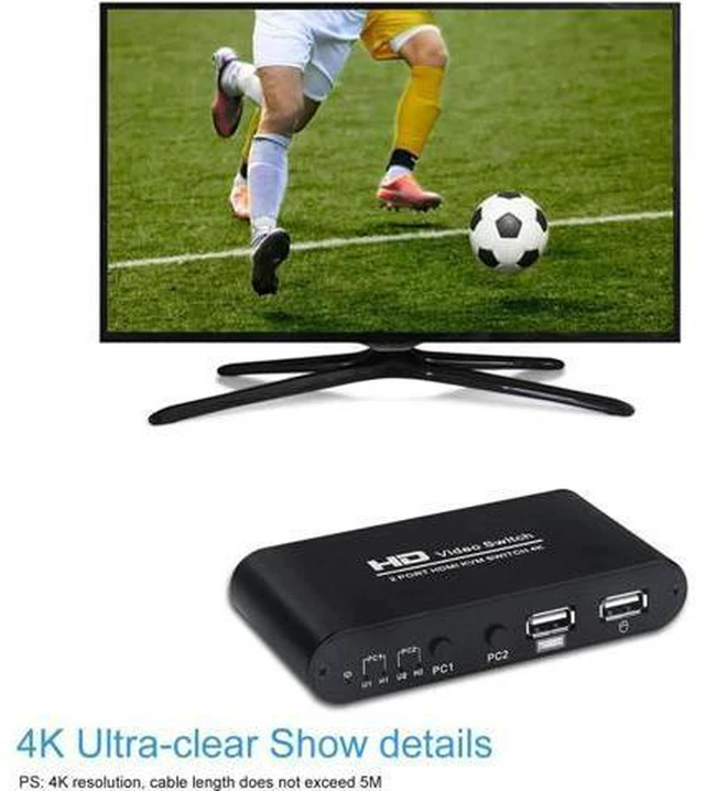 Alt view image 5 of 6 - 4Kx2K@30Hz HDMI KVM Switcher Box 2 In 1 out for your monitor support hot plug ,Y