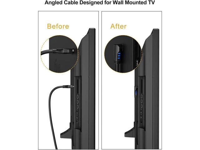 Alt view image 2 of 7 - HDMI Cable, CableCreation 3 Feet Right Angle 270 Degree Vertical Right 4K HDMI 2