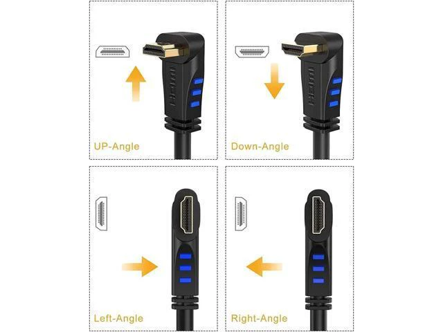 Alt view image 6 of 7 - HDMI Cable, CableCreation 3 Feet Right Angle 270 Degree Vertical Right 4K HDMI 2