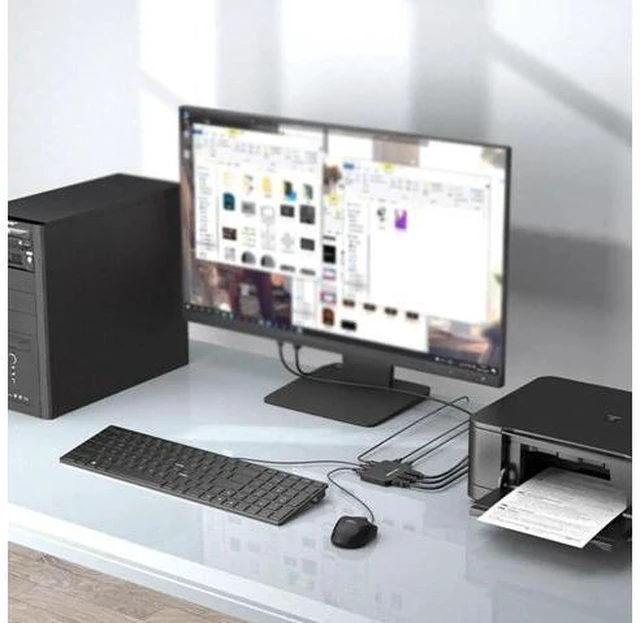 Main image of 4K KVM Switcher for PCs Sharing 1 Monitor Scanner 3X1 HDMI-compatible USB3.0 Top