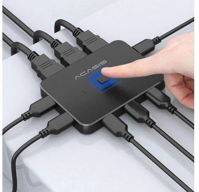 Alt view image 3 of 5 - 4K KVM Switcher for PCs Sharing 1 Monitor Scanner 3X1 HDMI-compatible USB3.0 Top