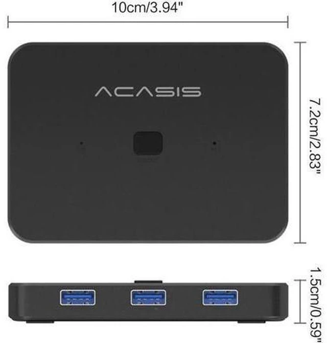 Alt view image 5 of 5 - 4K KVM Switcher for PCs Sharing 1 Monitor Scanner 3X1 HDMI-compatible USB3.0 Top