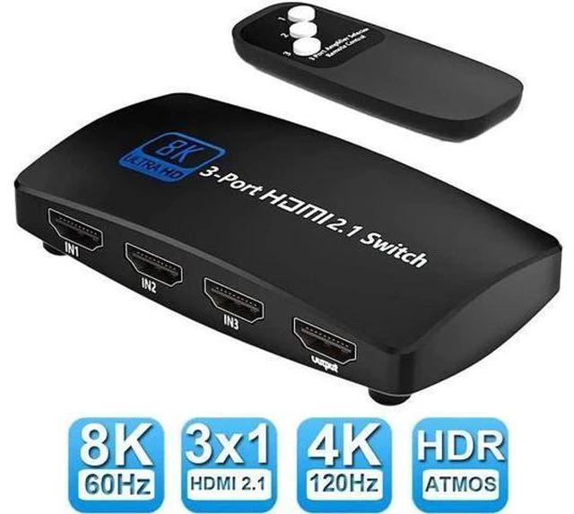 Main image of Video Control Module HDMI2.1 3X1 Switch 4K 120Hz 4 in 3 out 8K 60Hz Splitter wit